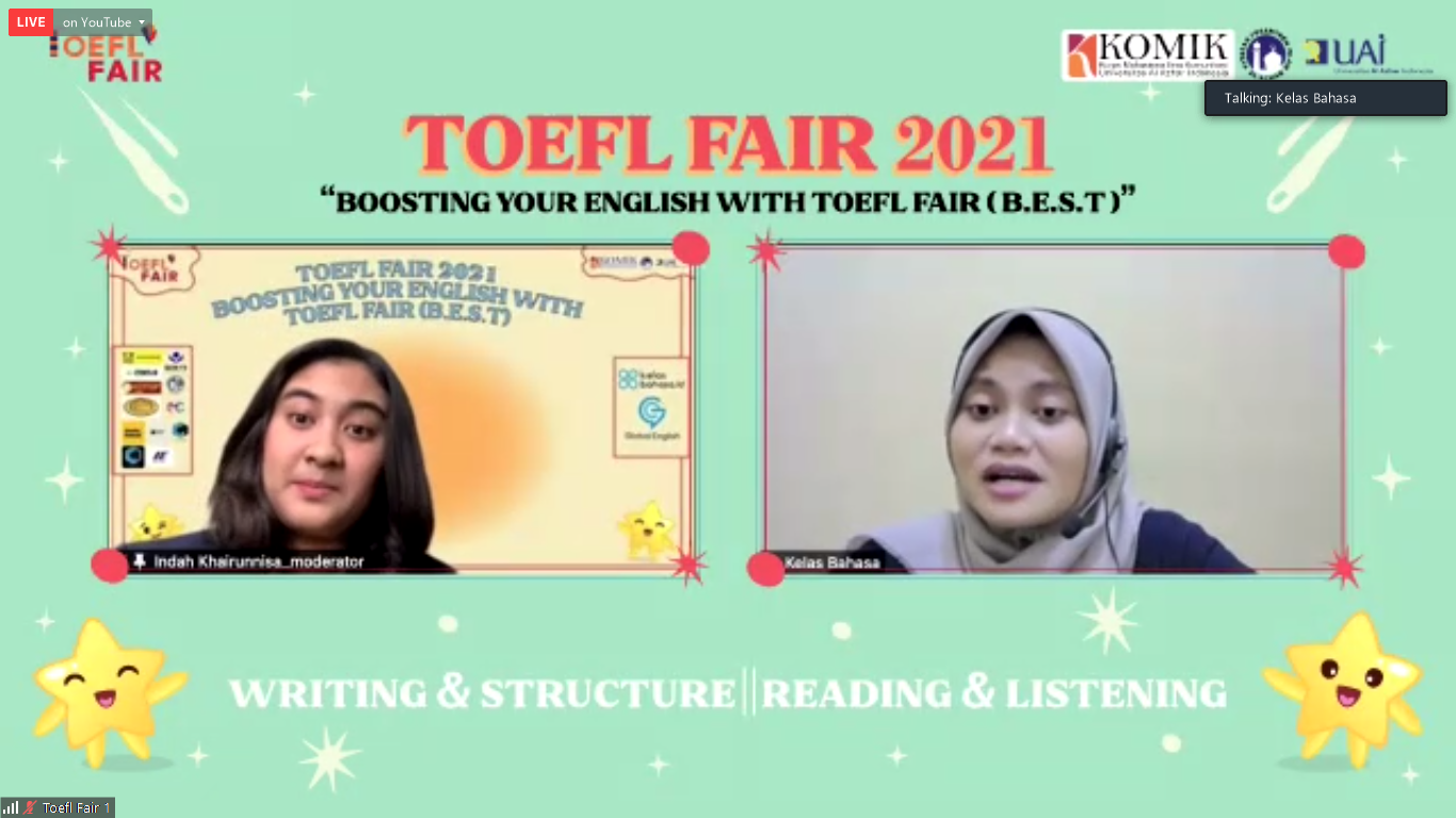 KOMIK Tingkatkan Kemampuan Toefl melalui Toefl Fair 2021